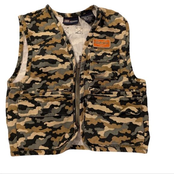 Boys‎ vintage Faded Glory Camo vest cargo jacket size 18 months - Picture 1 of 6